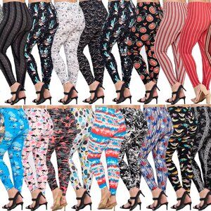 Plus Size Women's 4-Pack Multi-Pack of Randomly Assorted Fashion Lounge Leggings